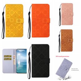 Retro Etnische Stijl Lederen Portemonnee Gevallen Voor Samsung S24 Ultra A35 A55 S23 FE Plus A05S A15 A23E A14 5G Bloem Kant Henna Mandala ID-kaartsleuf Houder Flip Cover Pouch