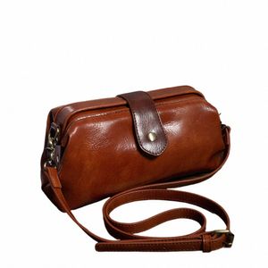 Rétro style européen et américain huile cire PU sac à bandoulière en cuir docteur clip sac bandoulière sacs à main mini sac 2022 nouveau J4qT #