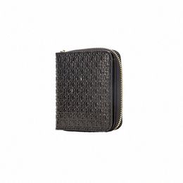 Retro Fi Color Couleur Nouveau portefeuille Portable Matière de vache portable Busin Commutant Mini Wallet Card Sac W5U0 #