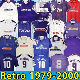 Maillots de football rétro Fiorentina BATISTUTA RUI COSTA Maillot de football vintage Florence Camisas de Futebo 84 85 89 90 91 92 93 94 95 96 97 98 99 00 1984 1985 1998 1999 2000 1995