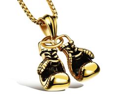 Gants de boxe rétro Fitness Collier en acier titane Lettromier Dominering Fashion Punk Pendant Gold Black Steel Pendant28966241366126