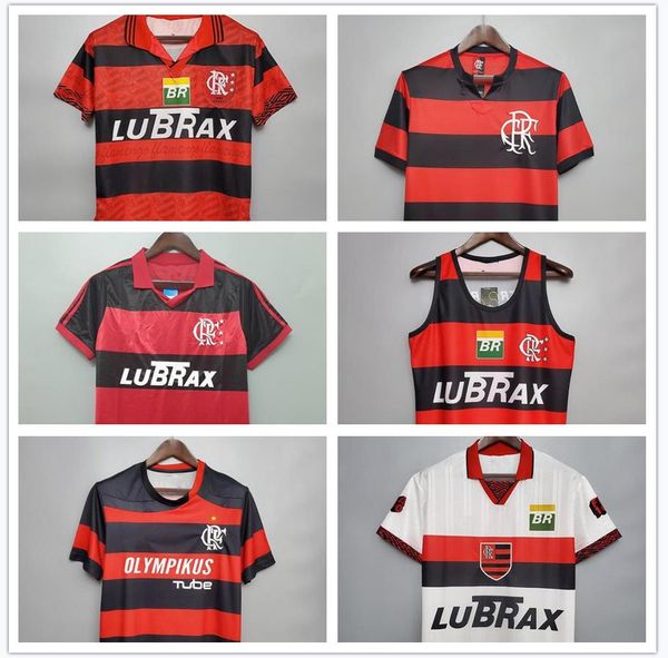 Rétro Flamengo Soccer Jerseys Nom personnalisé Numéro 10 Sponsor complet Big Taille XXL Chemises de football flamand