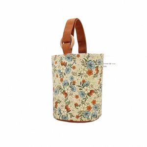 retro Fr emmer tas, mummie tas met grote capaciteit, leuke lunchtas canvas handtas Koreaanse stijl dames s7l0 #