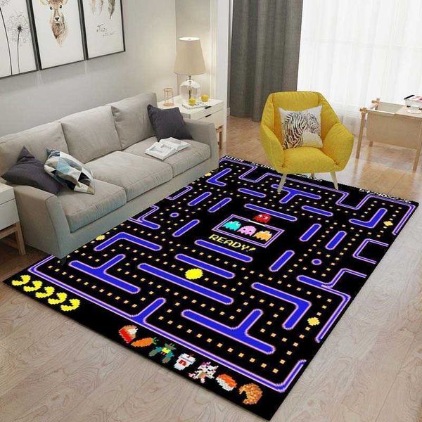 Alfombras de área de juegos retro para dormitorio, sala de estar, alfombras de juegos suaves para jugadores, alfombras decorativas para dormitorio, tapetes para el hogar, tapetes de juego para habitación de niño HKD230901