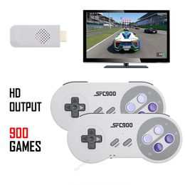 Retro-Spielekonsole, Mini-Videokonsole mit kabellosem Game-Controller, eingebauter 900+ HD-Wireless-Game-Controller, Doppelspieler