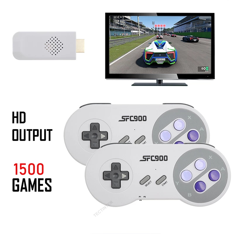 Retro Game Mini Video Console With Wireless Build in 1500+ HD Wireless Double Players SF900 SG800 FD600