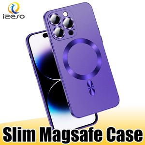 Funda trasera ultradelgada Magsafe con anillo de textura de CD, cubierta magnética para teléfono para iPhone 15, 14, 13, 12, 11 Pro Max XR 8 Plus izeso