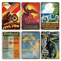Retro Garage Ouder Fashion CAR Metalen Poster tinnen teken Vintage Iron Motorfiets Wandplaat Decoratief huisdecor 30x20cm W03