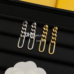 Retro Gouden Koperen Oorbellen Mode Vrouwen Charme Gouden Studs Oorbellen Sieraden Met Geschenkdoos Pakket