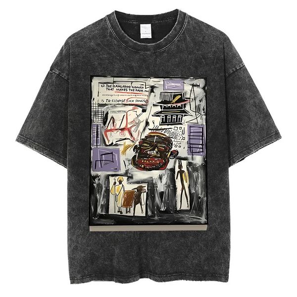 Retro Gothic Graphic T-shirt Affiche papier peint Style à manches courtes t-shirts Coton surdimensionné Y2k Harajuku hommes Femmes Hip Hop Streetwear 240429