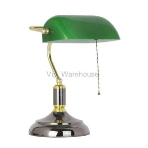 Retro groen glazen bureaulamp kantoordecoratie banklamp klassiek groen vintage voor slaapkamer studie thuis leestafellamp HKD230807