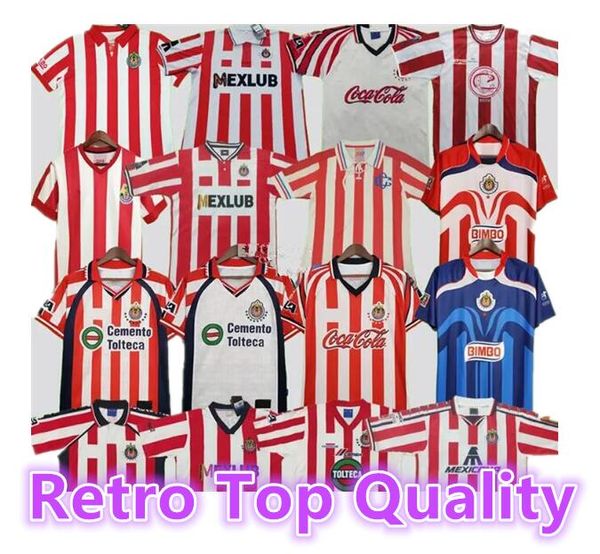 Retro Guadalajara Chivas camisetas de fútbol 1995 1996 1997 1998 1999 2000 2006 Camisetas de fútbol vintage 1960 94 95 96 97 98 99 00 01 02 03 06 07 08 uniforme 60.o 100.o 110.o 8899