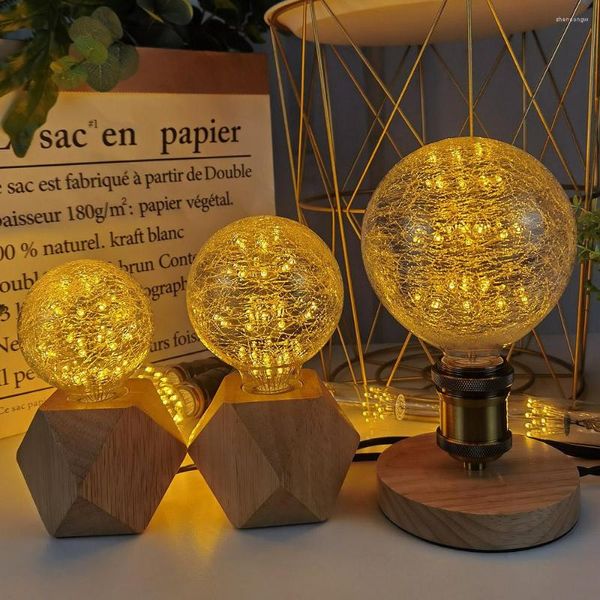 Rétro gypsophile ampoule E27 AC85-265V 3W intérieur personnalité éclairage décoratif chaud jaune LED Edison feux d'artifice