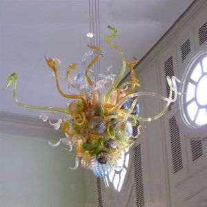 Retro hand geblazen glas kunst hanglampen led suspensie kroonluchter verlichting luxe huis decoratie woonkamer 20 bij 16 inch