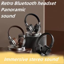 Casque rétro casque Bluetooth sans fil avec basse lourde annulant la qualité sonore élevée