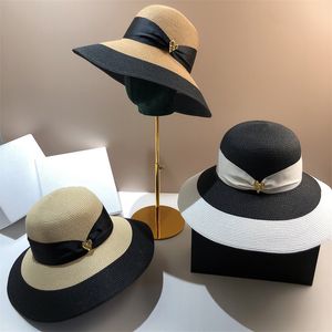 Retro Hepburn Beach Hat Love Big Earve Straw Hat Summer Color Matching Sun Hat For Women