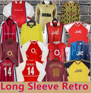 Rétro Highbury Soccer Jerseys Home Football Shirt Pires Henry Reyes Bergkamp Adams Galla Manches longues 00 02 03 04 05 06 98 99 1978 11 12 Arsen Brady George Kanu Uniforme