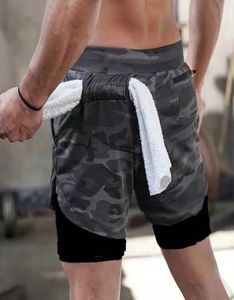 Short de course camouflage de randonnée rétro Short de compression pour hommes avec poche pour téléphone Doubledeck Séchage rapide GYM Fitness Jogging Short d'entraînement4769301