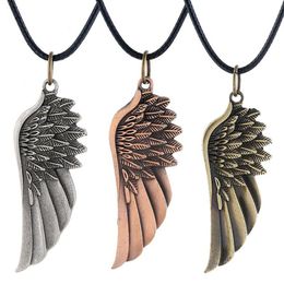 Retro Hip Hop Charmante antieke Angel Wings Necklace Jewelry Guardian Gifts Fashion For Women Angel Wing Pendant