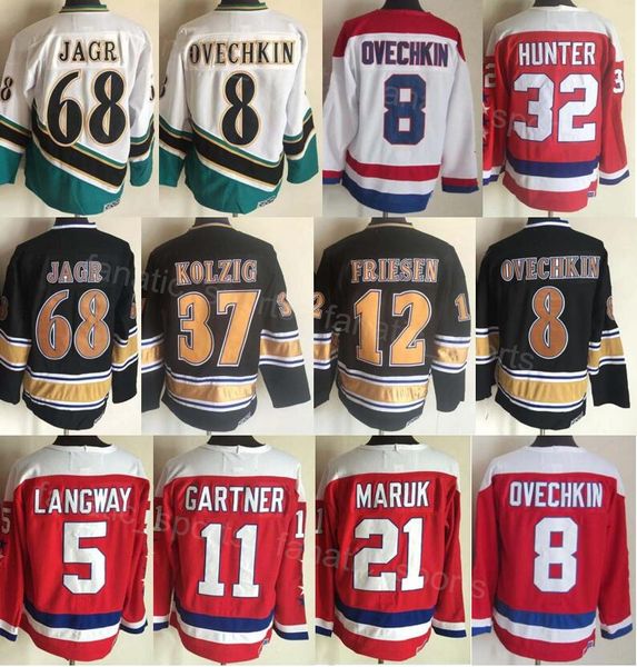 Retro Hockey Vintage 21 Dennis Maruk Jersey CCM Classic 32 Dale Hunter 68 Jaromir Jagr 11 Mike Gartner 12 Jeff Friesen 37 Kolzig 5 Rod Langway 8 Alex Ovechkin Met pensioen