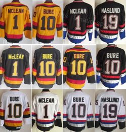 Retro Hockey Vintage Jersey CCM Classic 10 Pavel Bure 1 Kirk Mclean 19 Markus Naslund 44 Todd Bertuzzi Voor sportfans Alle gestikt puur katoen Ademend gepensioneerd Heren