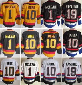 Maillot vintage de hockey rétro CCM Classic 10 Pavel Bure 1 Kirk Mclean 19 Markus Naslund 44 Todd Bertuzzi pour les fans de sport entièrement cousu en pur coton respirant pour homme