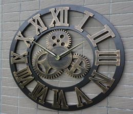 Reloj de pared de engranaje industrial retro reloj decorativo de colgantes decoración de la pared de la pared romana relojes de cuarzo decoración del hogar8374202