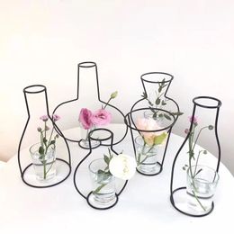 Rétro fer ligne Table fleurs Vases décoration nordique maison métal porte-plante Styles fleur Vase décor livraison directe