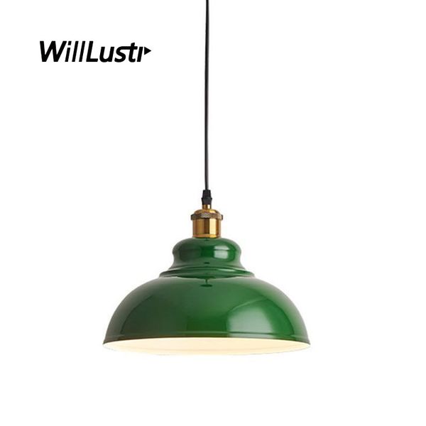 Rétro Fer Pendentif Lampe Style Industriel Suspension Lumière Hôtel Café Bar Magasin Creative Vert Métal Suspendu Plafond Lustre