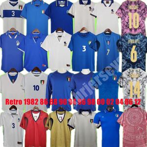 Retro Italië voetbalshirt TOTTI R.BAGGIO 1982 1986 1988 1990 1994 1996 1998 2000 2002 2004 2006 2012 Voetbalshirts italia uniform BUFFON MALDINI DEL PIERO MALDINI