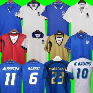 Retro Italië voetbalshirts 1982 1988 1990 1994 1996 1998 2000 2002 2004 2006 voetbalshirt italia uniform Heren tenue Doelman BUFFON MALDINI DEL PIERO TOTTI voetbal