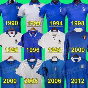 Retro Italië voetbalshirts 1982 1988 1990 1994 1996 1998 2000 2002 2004 2006 2012 voetbalshirt italia uniform Herentenue Doelman BUFFON MALDINI DEL PIERO TOTTI