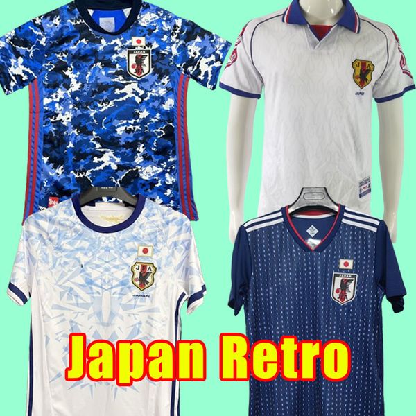 RETRO Japon Maillots de football SOMA AKITA OKANO NAKATA Hommes Manches courtes Équipe nationale KAWAGUCHI KAZU HATTORI Maillot de football 16 17 18 20 1998 HOME AWAY 98