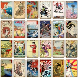 Retro Japan Travel Tin Poster Art Decor Japanse Ukiyoe metalen blikjes Oude stijl Wall Art Painting Plaque Home Bar Room Decor Vintage Bord Maat 30x20cm W02