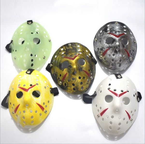 Rétro Jason Masque Horreur Drôle Masques Complets Bronze Halloween Cosplay Costume MascaradeMasks Fête De Hockey Festival De Pâques Fournitures YW202-WLL