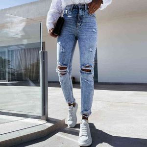 Retro Jeans Vrouwen Skinny Broek Moeder Meisjes Street Fashion Blauwe Denim Broek Hoge Taille Dames Broek 2022 Kleding Nieuwe L220726