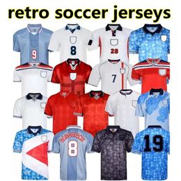 Retro jerseys 1982 1986 1998 2002 Shearer Soccer Jersey 1989 1990 Engeland Gerrard Scholes Owen 1994 Heskey 1996 Gascoigne Vintage Neville voetbalshirt S-XXL