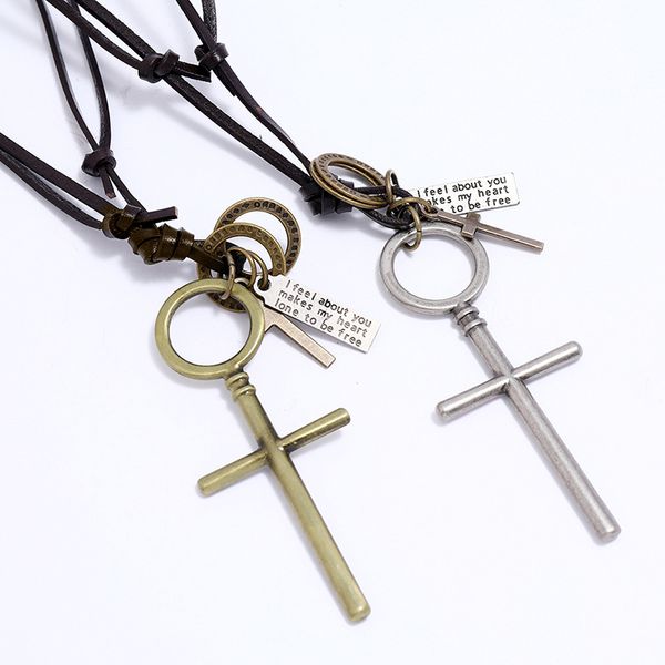 Collier de pendentif rétro Jesus Cross
