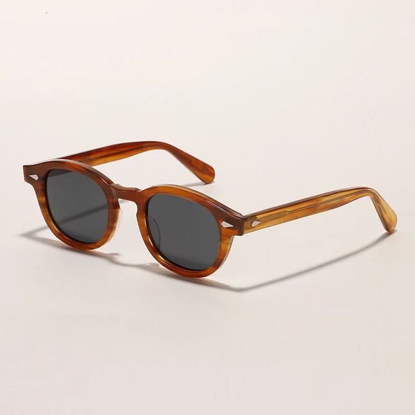 Retro Johnny Depp Lunettes de soleil hommes femmes femmes polarisés verres de soleil marque un cadre d'acétate vintage pour les lunettes masculines Lemtosh Eyewear 240423