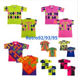 Retro Jorge Campos Jerseys de football El Inmortal Campos J Navarrete Bright a contribué les chemises de gardien de gardien de butt