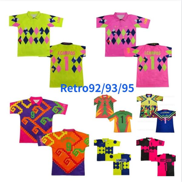 Retro Jorge Campos Jerseys de fútbol El Inmortal Campos J Navarrete Bright Contribuido Portero Camisas 92 93 93 95 98 Camisetas de fútbol de golfs de golfas XL 4XL