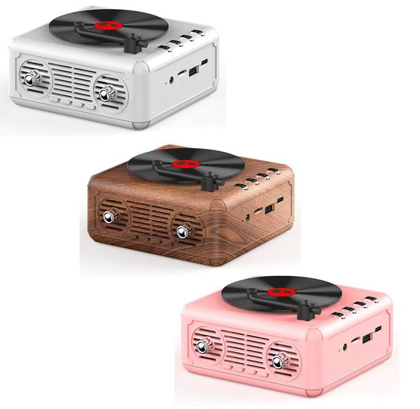 Rétro Jukebox Mini haut-parleur Bluetooth Portable sans fil stéréo basse USB/TF/AUX/Radio FM avec boîte de vente au détail