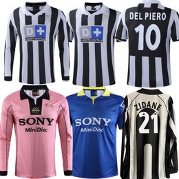 Retro Juventus shirt Del Piero 9798 Champions League versie thuis- en uitvoetbalshirt Inzaghi Zidane 99-00 voetbaltenue met lange en korte mouwen