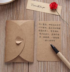 Retro kraft papier wenskaart creatief diy handgemaakte gedroogde bloem verjaardag valentijnsdag universele zegenkaart geschenken vtky21689145987