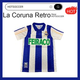 RETRO La Coruna truien Deportivo 11 TURU FLORES 1999 2000 voetbal vintage voetbalshirt 9 PAULETA 7 MAKAAY FERNANDO futebol calcio hotsoccer