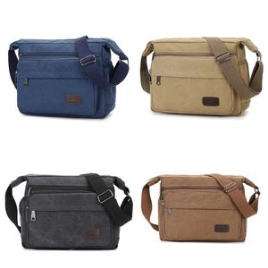 Retro grote capaciteit canvas tas multi-functie pakket slijtage weerstand knapsack mannen outdoor reizen sport Eén schouder 16 46TQ N2