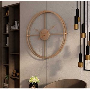 Retro Grote Wall Clock Dubbelwandige Vierkante Buis Ijzer Silent Home Horloge Simple Design Living Room Office Art Decor Clock 220115