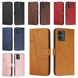 Retro lederen portemonnee hoesjes voor OPPO A58 4G A78 Ralme 11 4G 5G Motorola Moto Edge 40 G14 Vintage Flip Cover Frame Credit ID-kaartsleufhouder Mobiele telefoonzakje