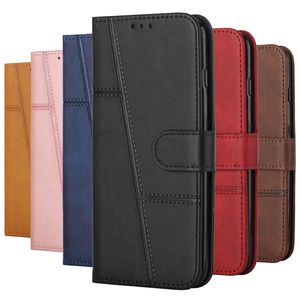 Étuis portefeuille en cuir rétro pour Samsung A35 A55 Redmi K70 K70E Note 13 Pro Moto G34 G04 G Play Power 2024 Vintage Flip Cover Frame Credit ID Card Slot Holder PU Pouch