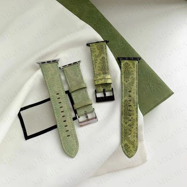 Montres en cuir rétro Bracelet Bracelet de montre 38mm 40mm 41MM 42MM 44MM 45MM pour iwatch 1 2 3 4 5 6 bandes Bracelets de remplacement à la mode Bracelet Mode Cadeau Rayures